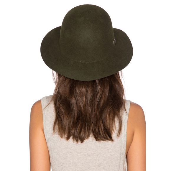 Unisex Brixton Cason Wool Fedora in Dark Green - Picture 10 of 10